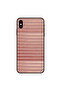 غطاء حماية لهاتف iPhone XS MAX بنمط خطوط لامعة بلون الخوخ