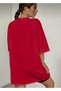 Oversize Cotton Red Color California San Francisco Printed Relaxed Fit T-Shirt Unisex - 4