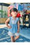 Girl's Cherry Detailed Shirt Shorts Set - 2