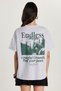 Women's Regular Fit Classic Cut Short Sleeve Crew Neck Printed Gray T-Shirt - 5