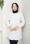 Women's Collar Detail Ruffled Yoke Shirt - 6