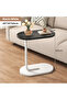 Modern C-Shaped Rectangle Wooden Side Table with Simple Light Design Iron Coffee Table for Living Ro - 4