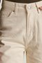 Women's Regular Fit 100% Cotton Wide Leg Beige Jean Jeans - 3