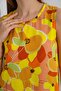 Women's Yellow Floral Viscose Mini Dress - 3