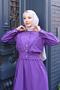 Buttoned Jacket Pocket Waist Tie Gilet Dress Purple Hm2785 - 5