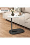 Modern C-Shaped Rectangle Wooden Side Table with Simple Light Design Iron Coffee Table for Living Ro - 5