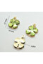Stylish Clover Shaped Enamel Charm – Green Tone, Glass Detail, 27X19 mm - 3