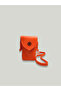 Women's Leather Orange Waterproof Phone Wallet Cross Shoulder Bag with Strap - 6