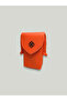 Women's Leather Orange Waterproof Phone Wallet Cross Shoulder Bag with Strap - 4