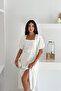 Women Balloon Sleeve Square Collar Summer Dress Nbk4245