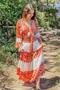 Pink Color Patterned Silk Skirt Blouse Set - 6