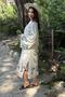 Cream Color Linen Nine Patterned Kaftan - 6