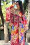 Pink Color Waist Embroidered Gold Detailed Silk Trousers Blouse Set - 7
