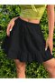Black Embroidered Ruffle Lace Skirt - 5