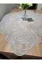 Luxury Tablecloth and Fiskos Lace Silver Silvery Gray 95X95Cm - 3