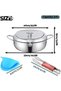 Deep Fryer Pot, 9.5 Inch/3.4 L Janpanese Style Tempura Frying Pot with Lid, 304 Stainless - 4