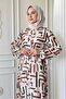 Cut Line Pattern Tile Viscose Dress - 2