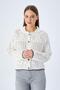 6861 Women's Openwork Hem Colored Knitwear Cardigan Stone - 4