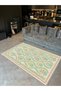 Mosso Green Orange Floral Patterned Fringed Woven Base Decorative Carpet Mosso66 - 4