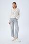 6861 Women's Openwork Hem Colored Knitwear Cardigan Stone - 5