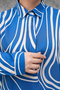 Cream Striped Blue Shirt Tunic - 8