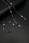 Natural Stone Necklace & Bracelet Set, Tiger's Eye, Agate, Kiwi (Jasper), Amethyst, Howlite, Star Stone, Indian a