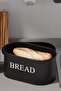 Luxury Modern Large Size Metal Bread Bin with Metal Lid, Black Bread Box Basket 32 cm - 5