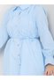 Women's Buttoned Lace Detailed Blue Shirt - 4