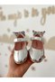 My Little Girl's Mirrored Girl's Ballerinas with Butterfly Data on the Back - Silver - 3