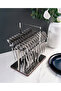 48-piece Shiny Silver Cutlery Set with Stand - 5