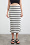 Striped Elastic Waist Knitwear Skirt - 6