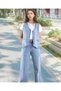 Girls' Vest Double Jeans Suit Denim Fabric Relaxed Fit