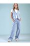 Ice Blue Girls' Jeans Double Set – Vest and Pants |   Denim Fabric, Full Mold - 8