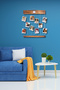 إطار صور حائطي مع ساعة برباط - 50 × 60 سم - 2
