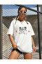 Women's White Japanese Oversize Loose Cut T-Shirt Simple Crew Neck Cotton Summer Plain Basic