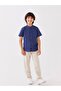 Lcw Kids Navy Blue Judge Collar Linen Blended Boy's Shirt - 2