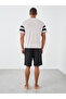 Men Contrast Striped Short Sleeve T-Shirt and Shorts Set - 5