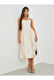Solid Sleeveless A-Line Midi Dress