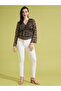 Printed V-Neck Gathered Detail Top - 5