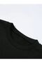 Shiny Pink Ribbon Printed Crew Neck Black Sweatshirt - 3