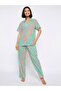 All-Over Print Button Down Shirt and Pyjama Set - 2