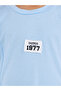 Boys Blue Solid Badge Detail T-Shirt and Joggers Set - 3