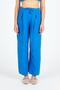 Women's High Waist Linen Fabric Trousers Cobalt Blue - 3