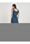 Solid Sleeveless Round Neck A-Line Midi Dress - 4