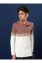 Color Block Long Sleeve Polo T-Shirt - 5