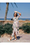 Floral Printed Cotton Maxi Dress with Button Detail - 6