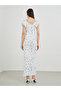 Floral Print Short Sleeve Knit Maxi Dress - 5