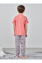 Graphic Print T-Shirt and Striped Pyjama Set - 5