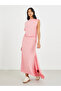 Solid One Short Sleeve Asymmetric Neck Maxi Dress