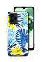 غطاء حماية لهاتف Realme C35 برسومات ريش وزهور